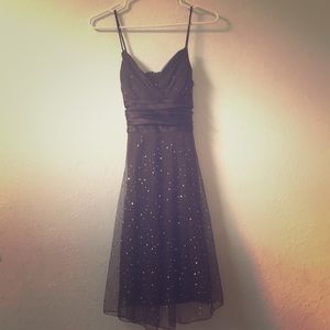 Chocolate brown dress with gold sequin